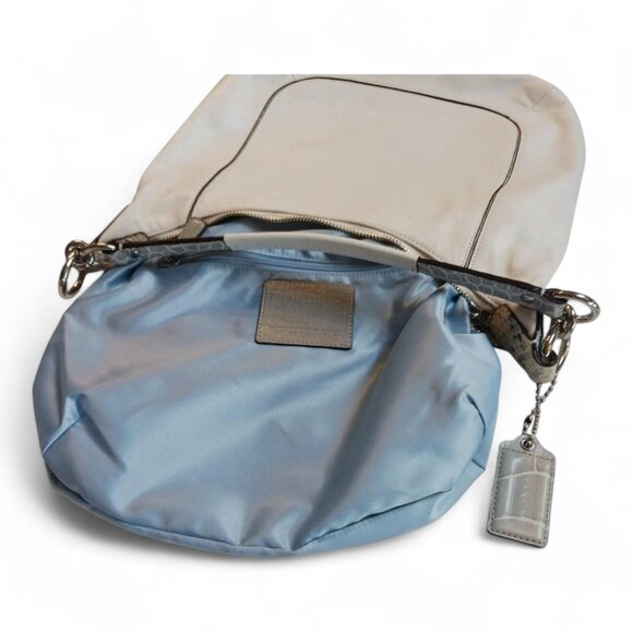 Coach Y2K Kristin Tote Bag: Ivory Leather & Gray Croc Embossed Hobo Bag - Picture 7 of 10